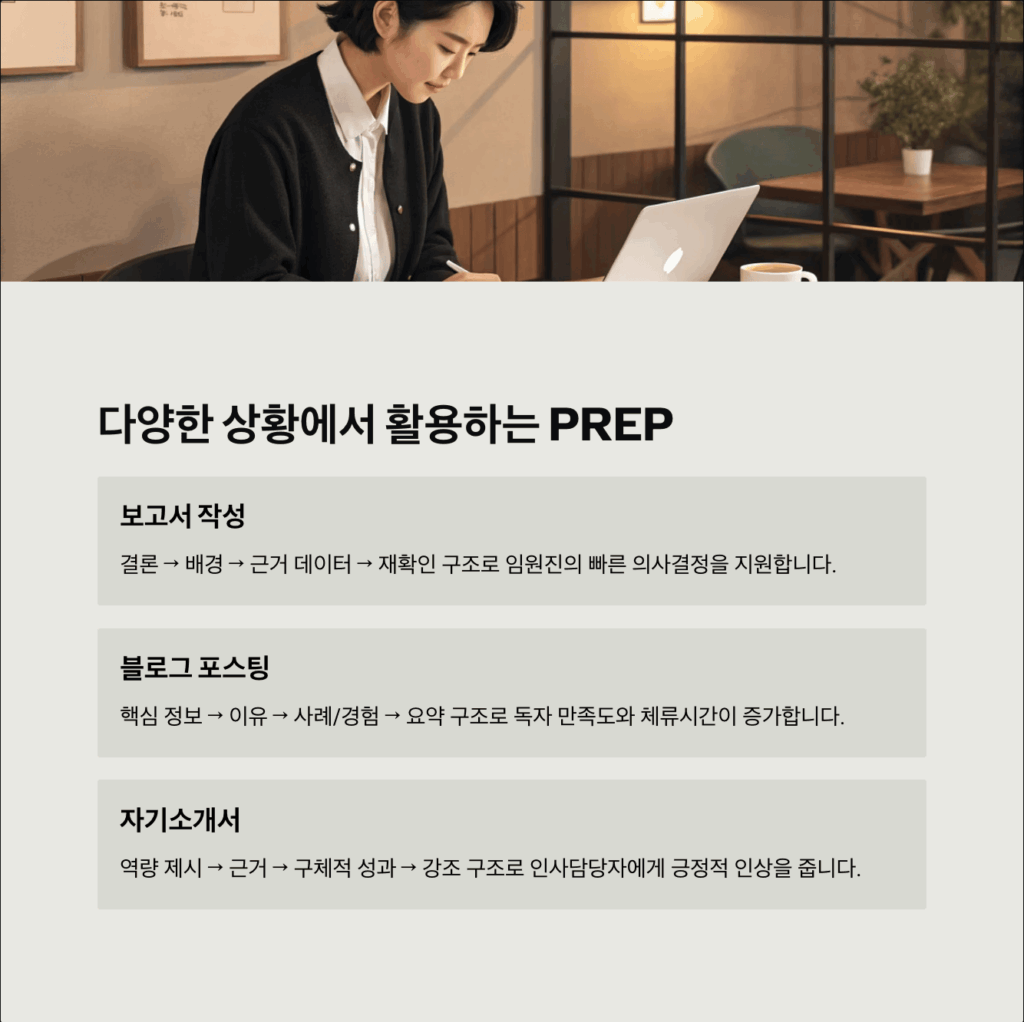 다양한 상황에서 활용하는 PREP